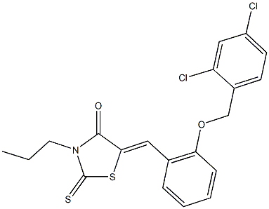 5-{2-[(2,4-dichlorobenzyl)oxy]benzylidene}-3-propyl-2-thioxo-1,3-thiazolidin-4-one Structure