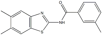 N-(5,6-dimethyl-1,3-benzothiazol-2-yl)-3-methylbenzamide 구조식 이미지