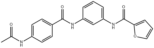N-(3-{[4-(acetylamino)benzoyl]amino}phenyl)-2-furamide 구조식 이미지