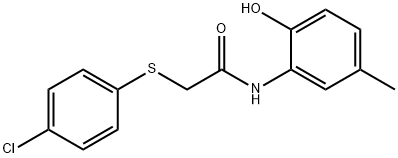 2-[(4-chlorophenyl)sulfanyl]-N-(2-hydroxy-5-methylphenyl)acetamide 구조식 이미지