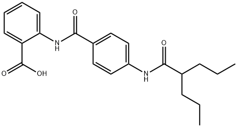 2-({4-[(2-propylpentanoyl)amino]benzoyl}amino)benzoic acid 구조식 이미지