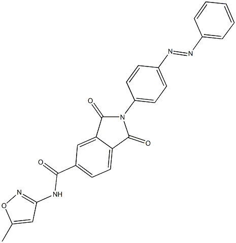 N-(5-methyl-3-isoxazolyl)-1,3-dioxo-2-[4-(phenyldiazenyl)phenyl]-5-isoindolinecarboxamide 구조식 이미지