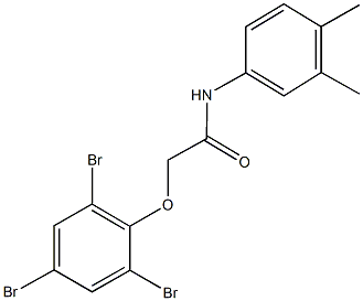 N-(3,4-dimethylphenyl)-2-(2,4,6-tribromophenoxy)acetamide 구조식 이미지