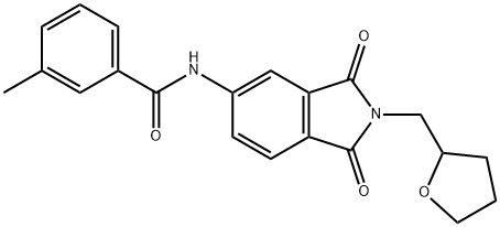 N-[1,3-dioxo-2-(tetrahydro-2-furanylmethyl)-2,3-dihydro-1H-isoindol-5-yl]-3-methylbenzamide 구조식 이미지