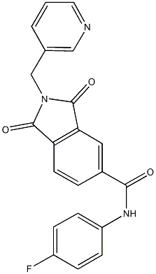 N-(4-fluorophenyl)-1,3-dioxo-2-(3-pyridinylmethyl)-5-isoindolinecarboxamide 구조식 이미지