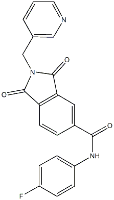 N-(4-fluorophenyl)-1,3-dioxo-2-(3-pyridinylmethyl)-5-isoindolinecarboxamide Structure