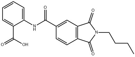 2-{[(2-butyl-1,3-dioxo-2,3-dihydro-1H-isoindol-5-yl)carbonyl]amino}benzoic acid 구조식 이미지