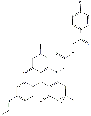 2-(4-bromophenyl)-2-oxoethyl (9-(4-ethoxyphenyl)-3,3,6,6-tetramethyl-1,8-dioxo-2,3,4,5,6,7,8,9-octahydro-10(1H)-acridinyl)acetate 구조식 이미지