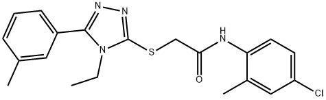 N-(4-chloro-2-methylphenyl)-2-{[4-ethyl-5-(3-methylphenyl)-4H-1,2,4-triazol-3-yl]sulfanyl}acetamide 구조식 이미지