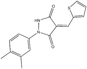 1-(3,4-dimethylphenyl)-4-(2-thienylmethylene)-3,5-pyrazolidinedione 구조식 이미지