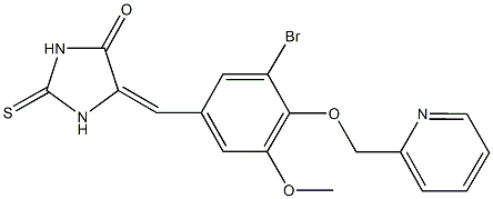 5-[3-bromo-5-methoxy-4-(2-pyridinylmethoxy)benzylidene]-2-thioxo-4-imidazolidinone Structure