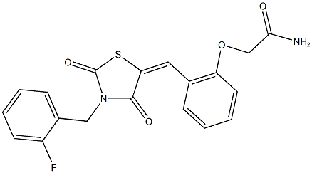 2-(2-{[3-(2-fluorobenzyl)-2,4-dioxo-1,3-thiazolidin-5-ylidene]methyl}phenoxy)acetamide 구조식 이미지