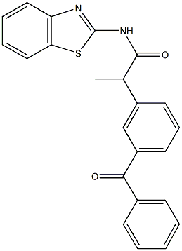 N-(1,3-benzothiazol-2-yl)-2-(3-benzoylphenyl)propanamide 구조식 이미지