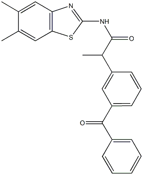 2-(3-benzoylphenyl)-N-(5,6-dimethyl-1,3-benzothiazol-2-yl)propanamide Structure