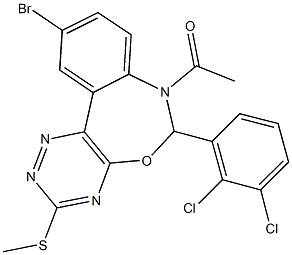 7-acetyl-10-bromo-6-(2,3-dichlorophenyl)-6,7-dihydro[1,2,4]triazino[5,6-d][3,1]benzoxazepin-3-yl methyl sulfide Structure