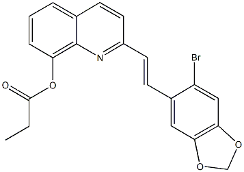 2-[2-(6-bromo-1,3-benzodioxol-5-yl)vinyl]-8-quinolinyl propionate Structure