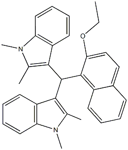 3-[(1,2-dimethyl-1H-indol-3-yl)(2-ethoxy-1-naphthyl)methyl]-1,2-dimethyl-1H-indole 구조식 이미지