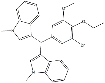 3-[(3-bromo-4-ethoxy-5-methoxyphenyl)(1-methyl-1H-indol-3-yl)methyl]-1-methyl-1H-indole 구조식 이미지