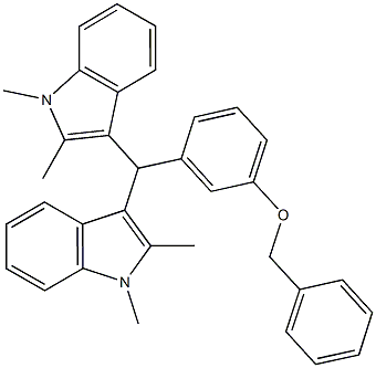 benzyl 3-[bis(1,2-dimethyl-1H-indol-3-yl)methyl]phenyl ether Structure