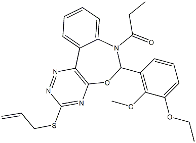 3-(allylsulfanyl)-6-(3-ethoxy-2-methoxyphenyl)-7-propionyl-6,7-dihydro[1,2,4]triazino[5,6-d][3,1]benzoxazepine Structure