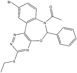 7-acetyl-10-bromo-6-phenyl-6,7-dihydro[1,2,4]triazino[5,6-d][3,1]benzoxazepin-3-yl ethyl sulfide Structure