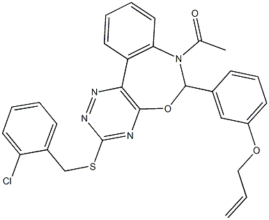 7-acetyl-6-[3-(allyloxy)phenyl]-3-[(2-chlorobenzyl)sulfanyl]-6,7-dihydro[1,2,4]triazino[5,6-d][3,1]benzoxazepine Structure