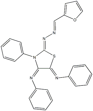 2-furaldehyde [3-phenyl-4,5-bis(phenylimino)-1,3-thiazolidin-2-ylidene]hydrazone Structure