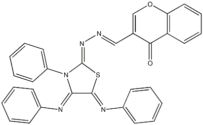 4-oxo-4H-chromene-3-carbaldehyde [3-phenyl-4,5-bis(phenylimino)-1,3-thiazolidin-2-ylidene]hydrazone 구조식 이미지