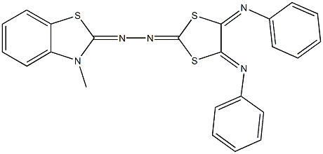 3-methyl-1,3-benzothiazol-2(3H)-one [4,5-bis(phenylimino)-1,3-dithiolan-2-ylidene]hydrazone Structure