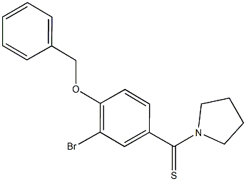 benzyl 2-bromo-4-(1-pyrrolidinylcarbothioyl)phenyl ether Structure