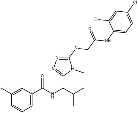 N-[1-(5-{[2-(2,4-dichloroanilino)-2-oxoethyl]sulfanyl}-4-methyl-4H-1,2,4-triazol-3-yl)-2-methylpropyl]-3-methylbenzamide Structure