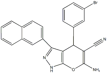 6-amino-4-(3-bromophenyl)-3-(2-naphthyl)-1,4-dihydropyrano[2,3-c]pyrazole-5-carbonitrile 구조식 이미지