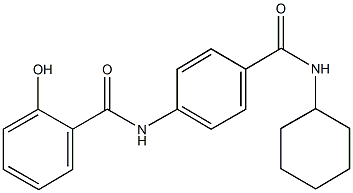 N-{4-[(cyclohexylamino)carbonyl]phenyl}-2-hydroxybenzamide 구조식 이미지