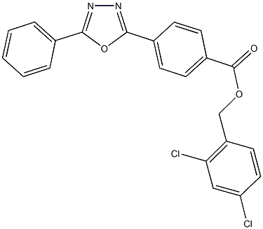 2,4-dichlorobenzyl 4-(5-phenyl-1,3,4-oxadiazol-2-yl)benzoate 구조식 이미지