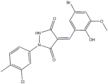 4-(5-bromo-2-hydroxy-3-methoxybenzylidene)-1-(3-chloro-4-methylphenyl)-3,5-pyrazolidinedione Structure