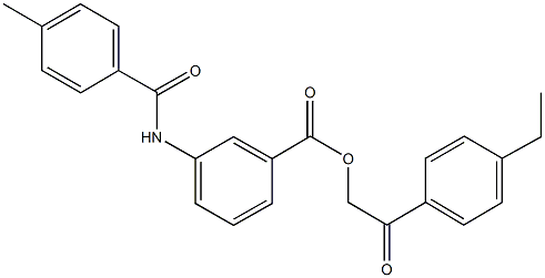 2-(4-ethylphenyl)-2-oxoethyl 3-[(4-methylbenzoyl)amino]benzoate Structure