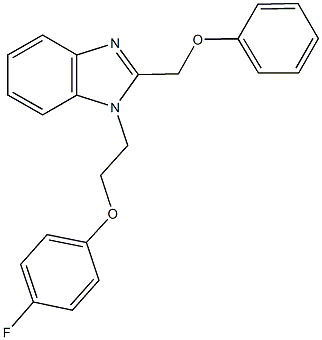 1-[2-(4-fluorophenoxy)ethyl]-2-(phenoxymethyl)-1H-benzimidazole 구조식 이미지