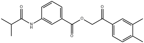 2-(3,4-dimethylphenyl)-2-oxoethyl 3-(isobutyrylamino)benzoate 구조식 이미지