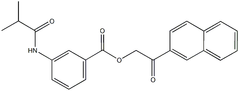 2-(2-naphthyl)-2-oxoethyl 3-(isobutyrylamino)benzoate Structure