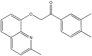 1-(3,4-dimethylphenyl)-2-[(2-methyl-8-quinolinyl)oxy]ethanone 구조식 이미지
