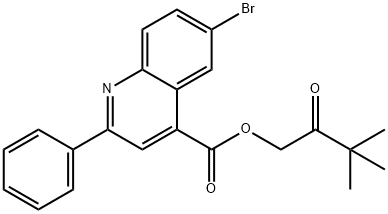 3,3-dimethyl-2-oxobutyl 6-bromo-2-phenyl-4-quinolinecarboxylate 구조식 이미지