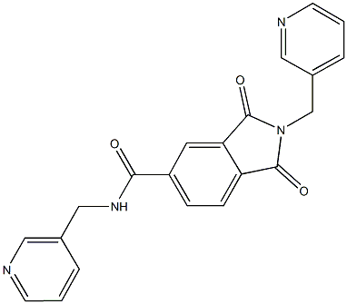 1,3-dioxo-N,2-bis(3-pyridinylmethyl)-5-isoindolinecarboxamide 구조식 이미지