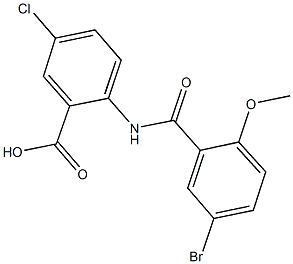 2-[(5-bromo-2-methoxybenzoyl)amino]-5-chlorobenzoic acid 구조식 이미지