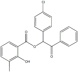 1-(4-chlorophenyl)-2-oxo-2-phenylethyl 2-hydroxy-3-methylbenzoate 구조식 이미지