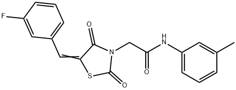 2-[5-(3-fluorobenzylidene)-2,4-dioxo-1,3-thiazolidin-3-yl]-N-(3-methylphenyl)acetamide Structure