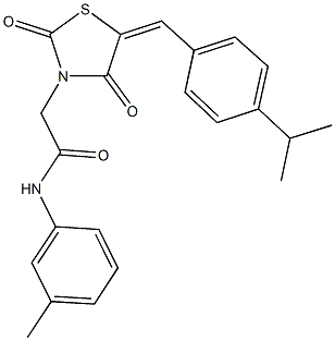 2-[5-(4-isopropylbenzylidene)-2,4-dioxo-1,3-thiazolidin-3-yl]-N-(3-methylphenyl)acetamide 구조식 이미지