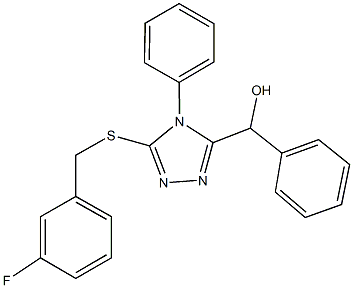 {5-[(3-fluorobenzyl)sulfanyl]-4-phenyl-4H-1,2,4-triazol-3-yl}(phenyl)methanol Structure