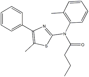 N-(2-methylphenyl)-N-(5-methyl-4-phenyl-1,3-thiazol-2-yl)butanamide Structure