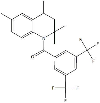 1-[3,5-bis(trifluoromethyl)benzoyl]-2,2,4,6-tetramethyl-1,2,3,4-tetrahydroquinoline Structure