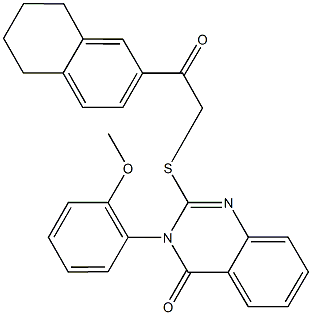 3-(2-methoxyphenyl)-2-{[2-oxo-2-(5,6,7,8-tetrahydro-2-naphthalenyl)ethyl]sulfanyl}-4(3H)-quinazolinone 구조식 이미지